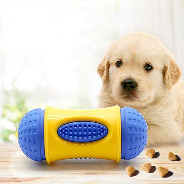 Rubber Drum Shape Durable Pet Chew Rubber Toy Chew Tooth Cleaning Food Dog Toy