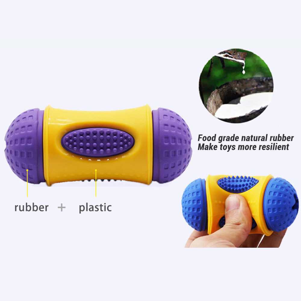 Rubber Drum Shape Durable Pet Chew Rubber Toy Chew Tooth Cleaning Food Dog Toy