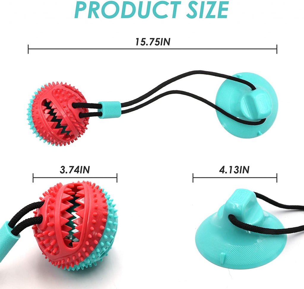 Single Suction Cup Rope Ball Toy With Bells MultiFunctional Interactive Pet Toys