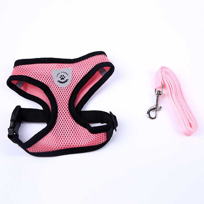 Breathable Mesh Small Dog Pet Harness Leash Set Puppy Cat Vest Collar