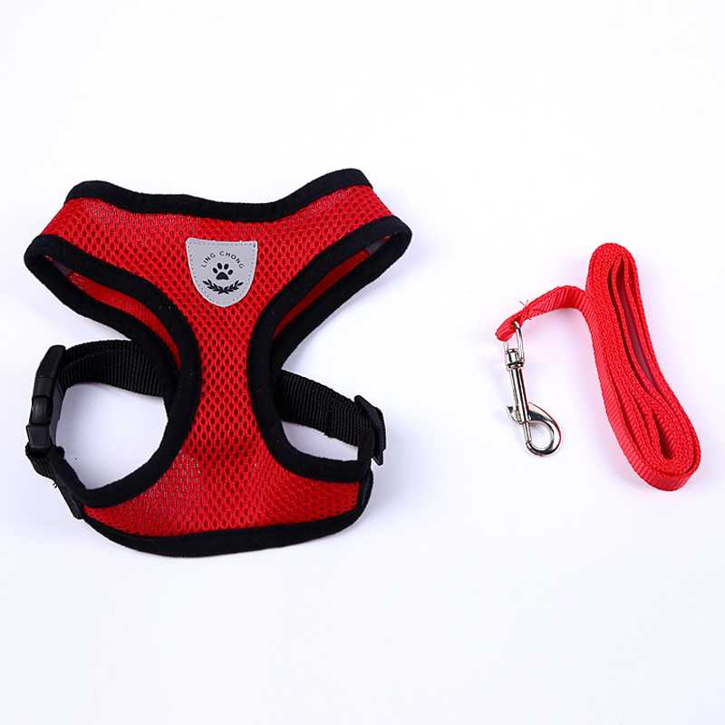 Breathable Mesh Small Dog Pet Harness Leash Set Puppy Cat Vest Collar