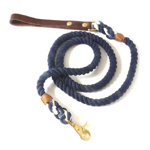 Cotton Ombre Pet Leash With Leather Handle Manufacturer