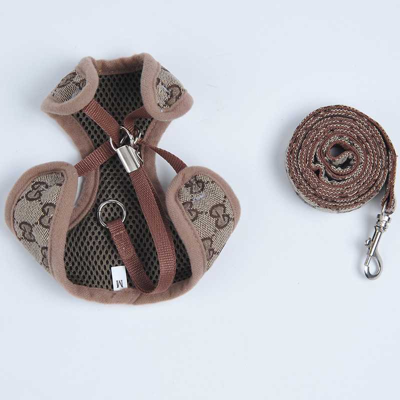 Custom Adjustable Small Dog Harness Leash Set Pet Accessories Vest Dog Leashes Easy Walking