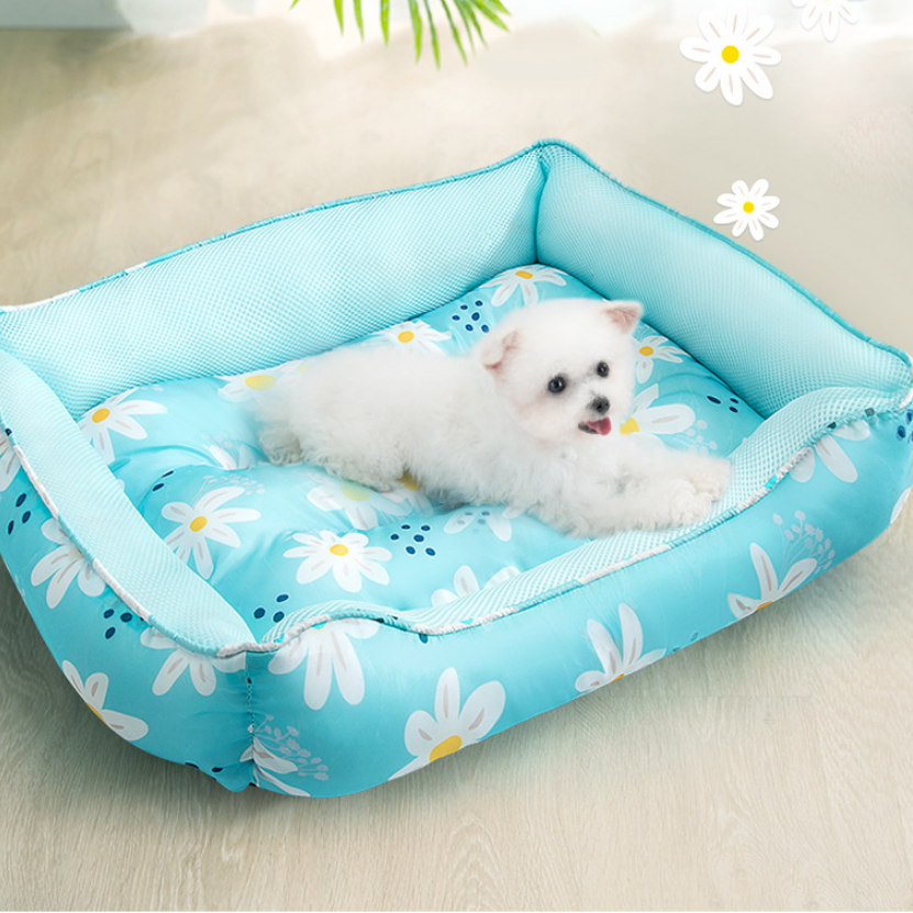 Custom Summer Square Novelty Cooling Breathable Comfortable Pet Dog Sofa Bed