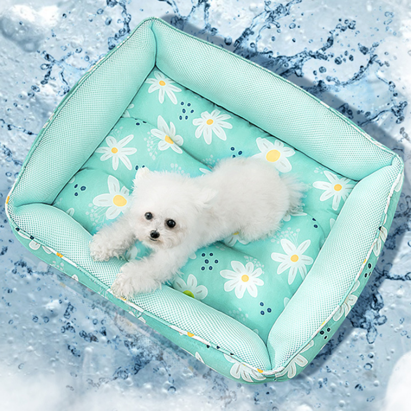 Custom Summer Square Novelty Cooling Breathable Comfortable Pet Dog Sofa Bed