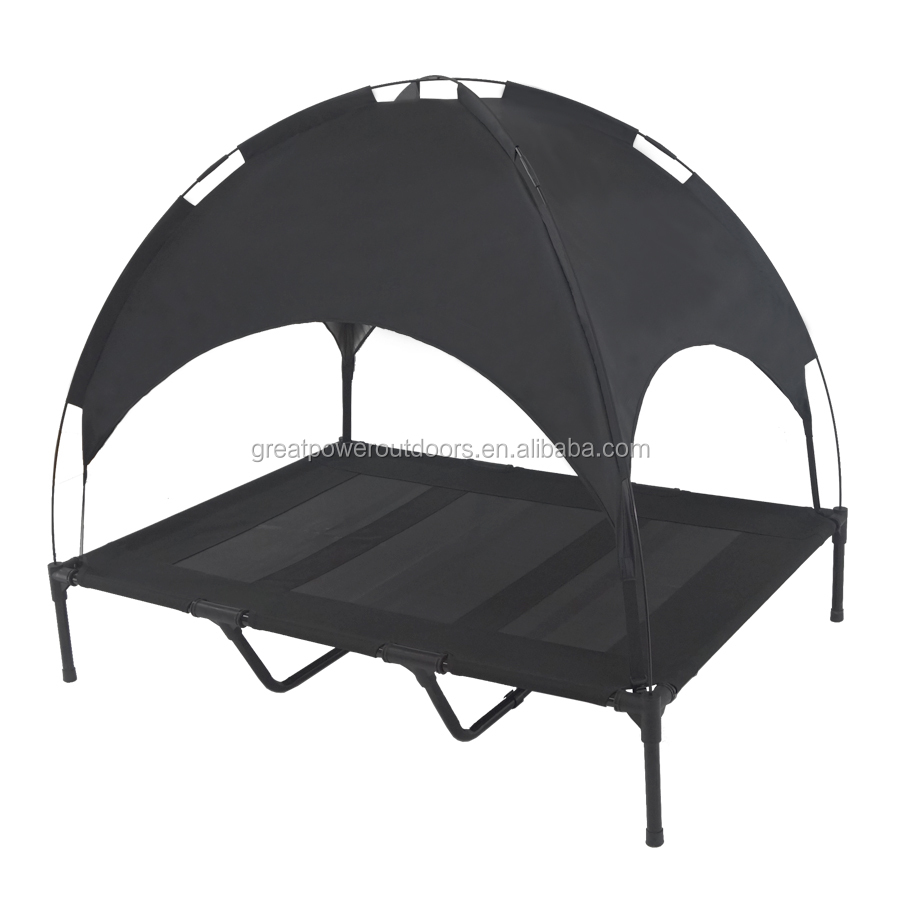 Elevated Pet Bed With Shelter Camping Raised Dog Bed With Canopy