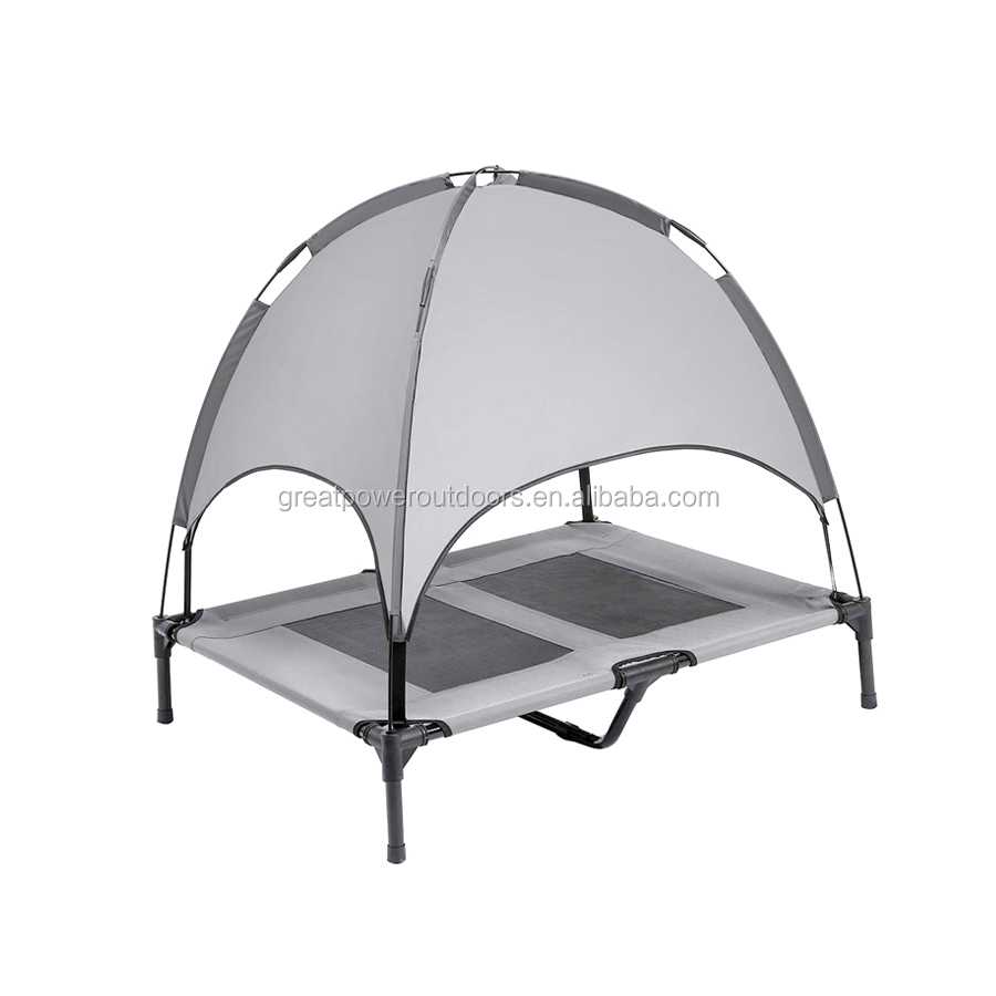 Elevated Pet Bed With Shelter Camping Raised Dog Bed With Canopy