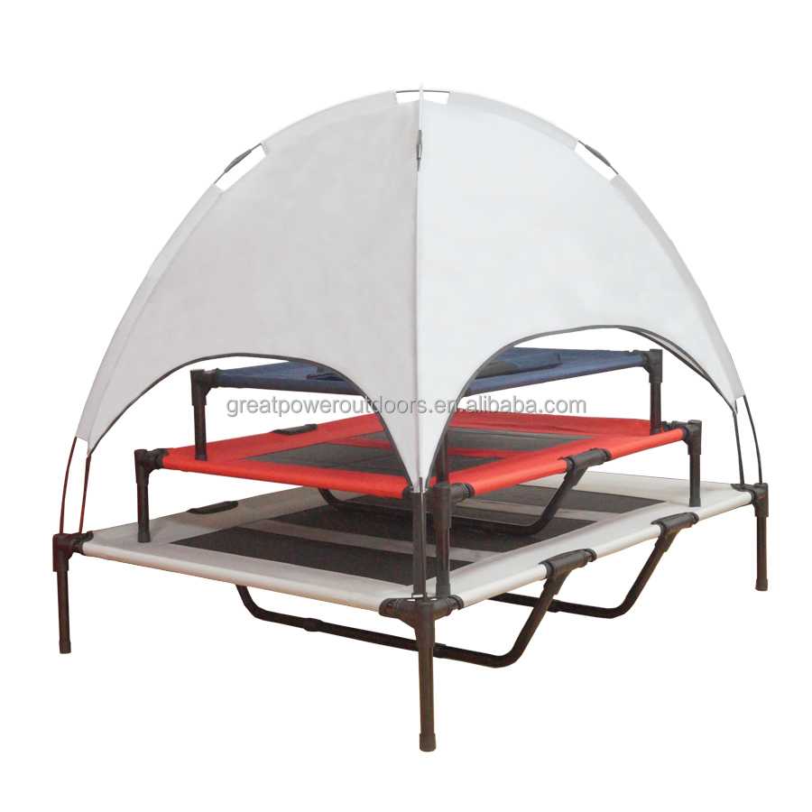 Elevated Pet Bed With Shelter Camping Raised Dog Bed With Canopy