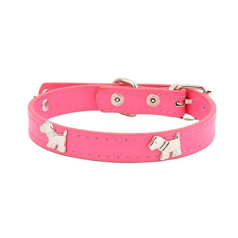 Collar Basic Solid Color With Dog Pattern Suitable Cat Puppy Adjustable Pet Collars