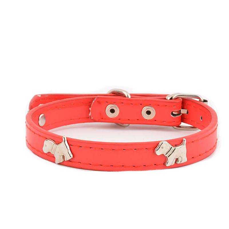 Collar Basic Solid Color With Dog Pattern Suitable Cat Puppy Adjustable Pet Collars