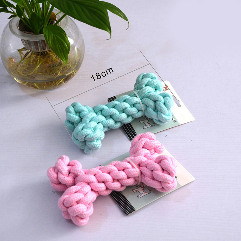 Linu Natural Rubber Durable Grinding Teeth Candy Color Cotton Rope Pet Toys Dog Chew Toy Rope