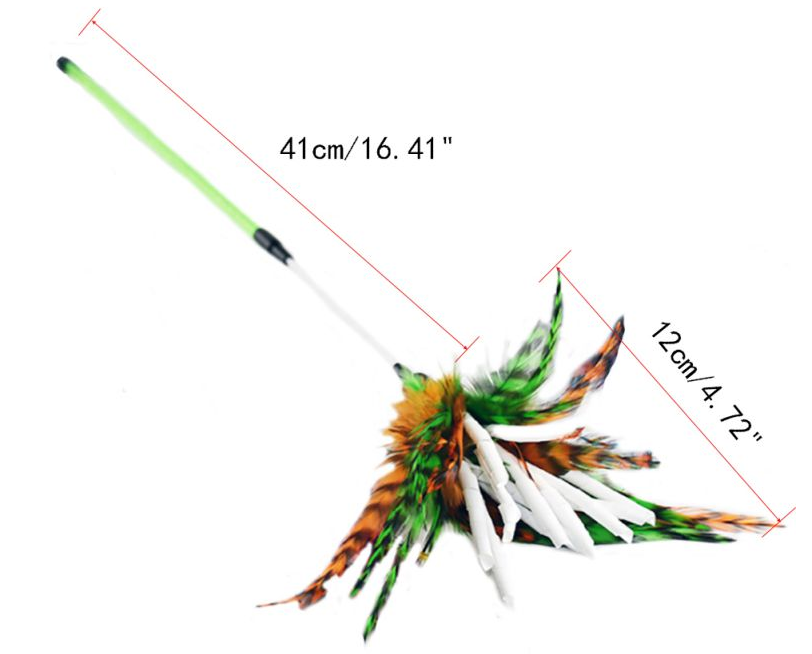 Pet Cat Toy Teaser Bell Feather Stretch Fishing Rod Play Wand Interactive Toys Pets Accessories Replacement Christmas Pet Toy