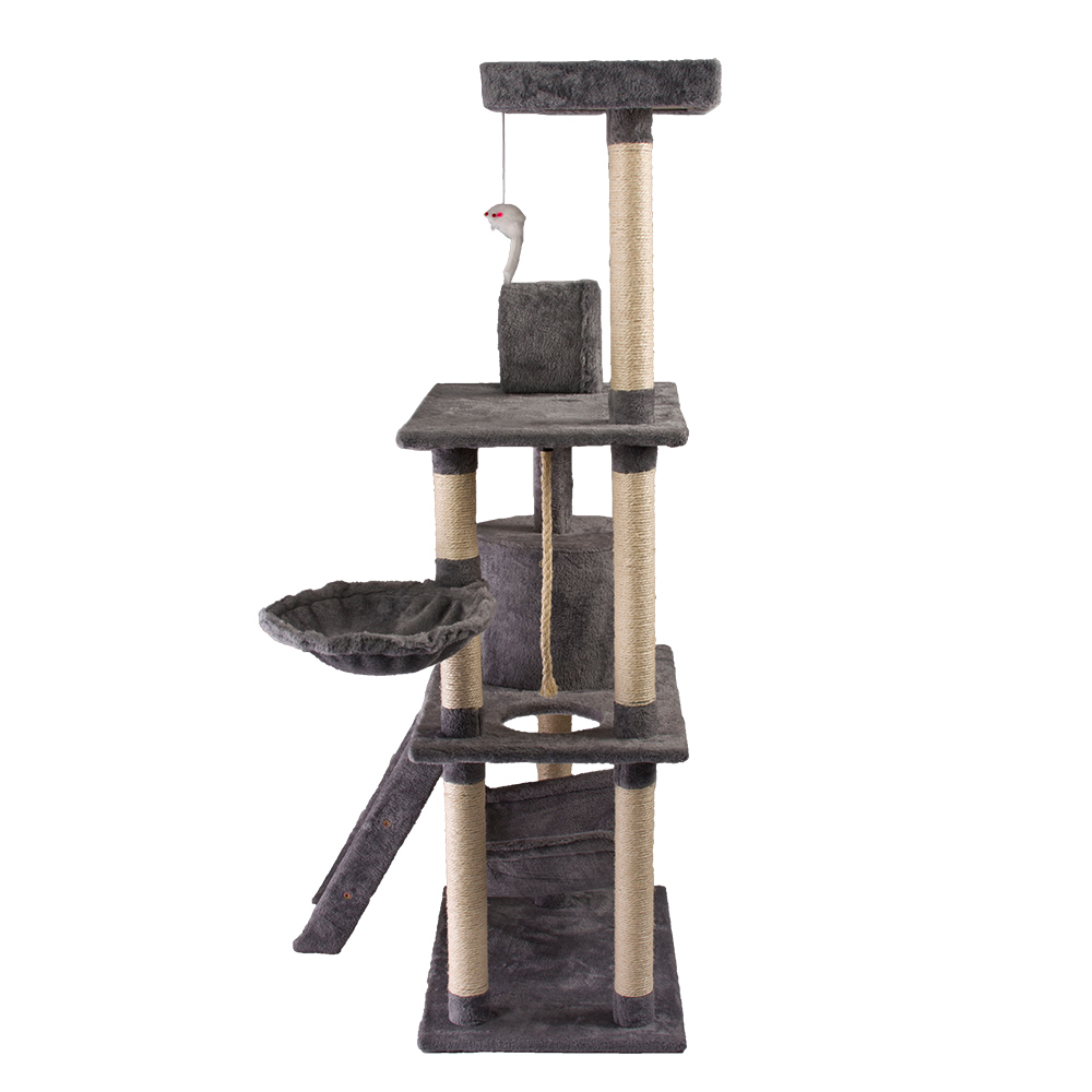 Soft Plush Fabric Cat Climbing Tree Includes Platform Resting Wood Cat Scratcher Tower Tree