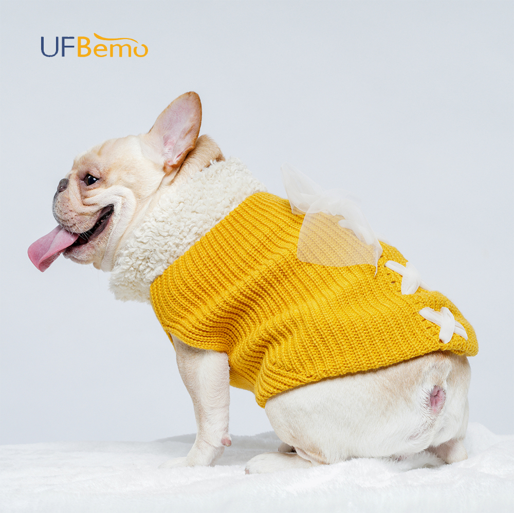 UFBemo Yellow Ribbon Mascotas Ropa Puppy Hund Pet Clothing Dog Sweater