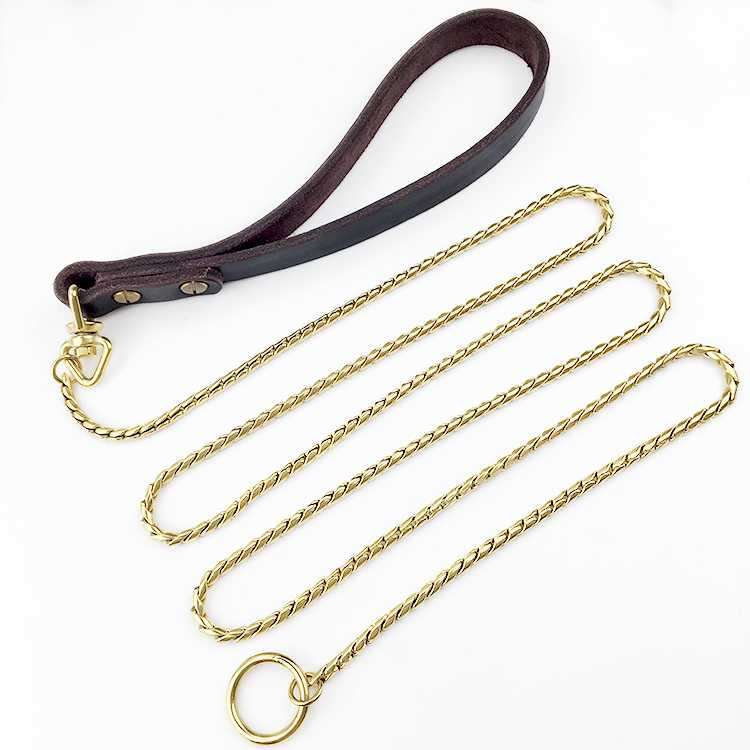 Gold Dog Collar Pet Supplies Cuban Link Stainless Steel Metal Dog Leashes