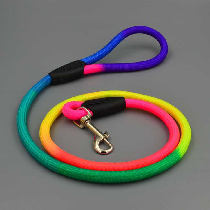 Nylon Pet Leash Gradient Color Leashes Small Medium Dogs