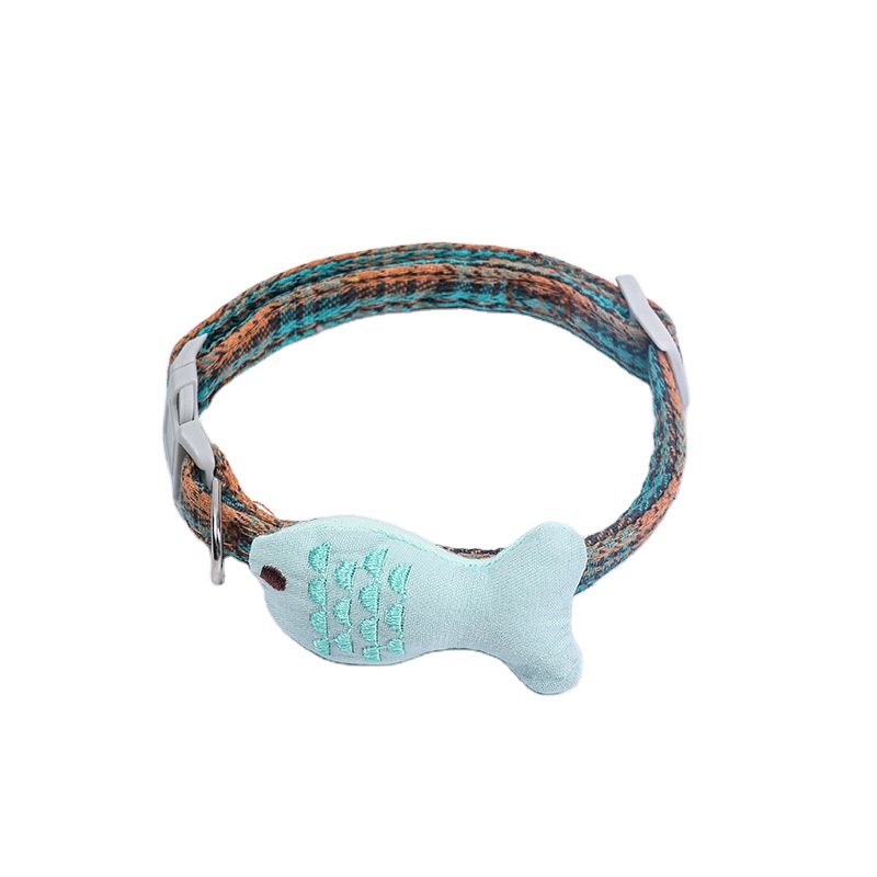 Custom Pet Collar With Bow Tie Adjustable Soft Breathable Cotton Dog Collar