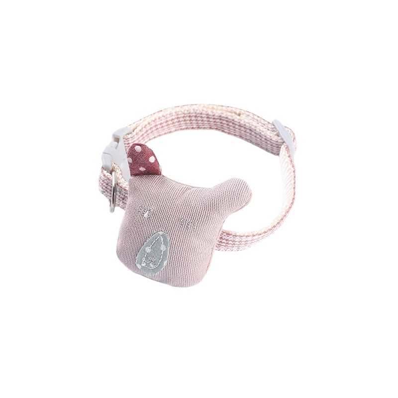 Custom Pet Collar With Bow Tie Adjustable Soft Breathable Cotton Dog Collar