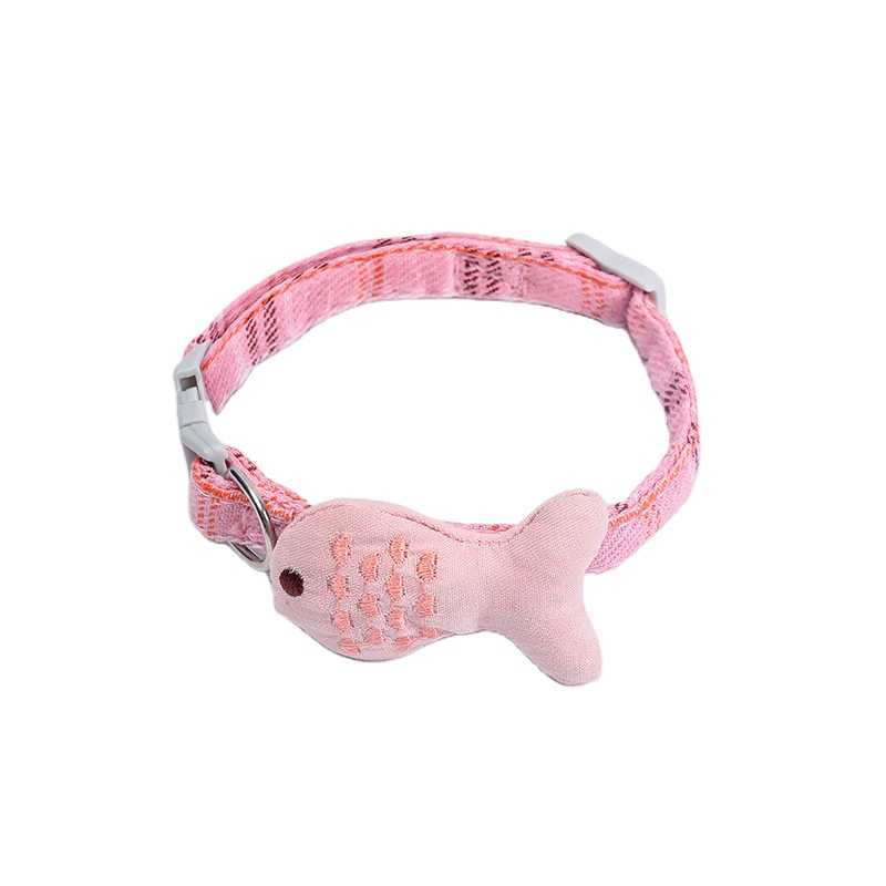 Custom Pet Collar With Bow Tie Adjustable Soft Breathable Cotton Dog Collar
