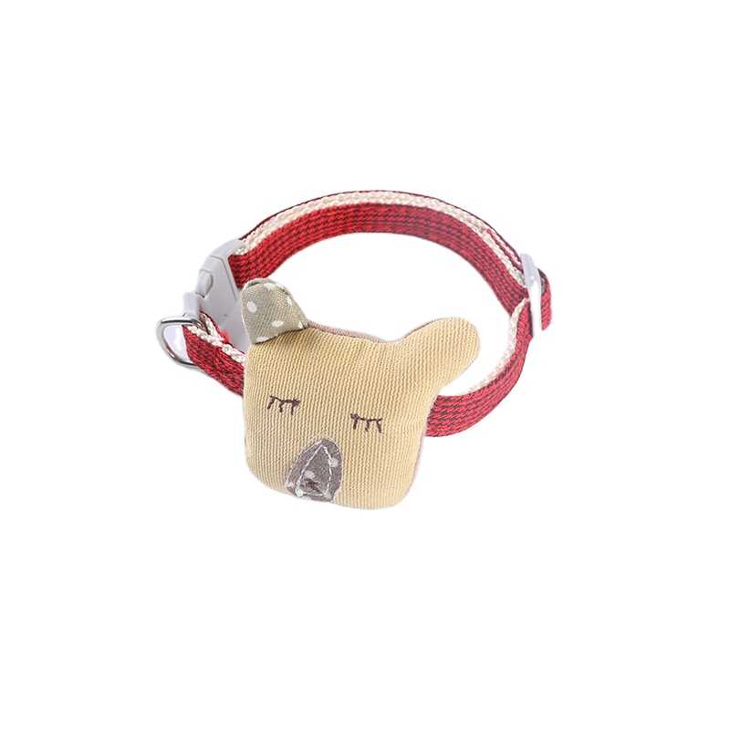 Custom Pet Collar With Bow Tie Adjustable Soft Breathable Cotton Dog Collar