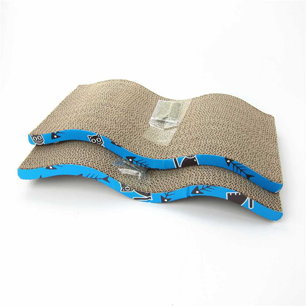 Durable Wave Pet Toy Product Corrugated Indoor Cat House Cardboard Cat Scratcher With Catnip