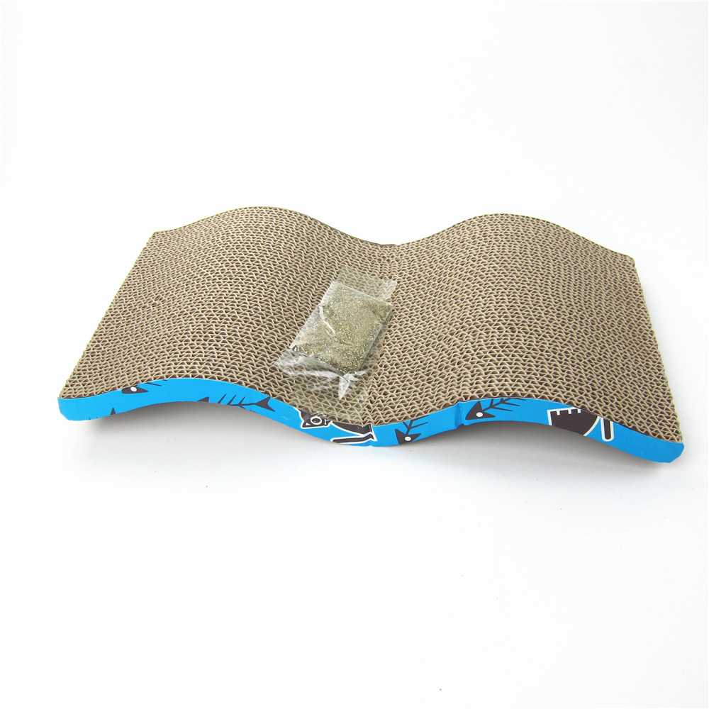 Durable Wave Pet Toy Product Corrugated Indoor Cat House Cardboard Cat Scratcher With Catnip