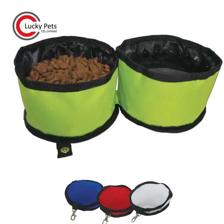 Pet Feeding Portable Fabric Travel Collapsible Dog Bowls