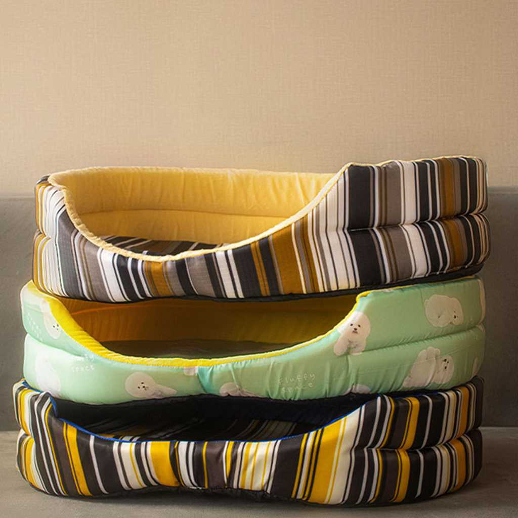 Portable Pet Beds Summer With Pillow Removeable Machine Washable Cover Non Slip Bottom