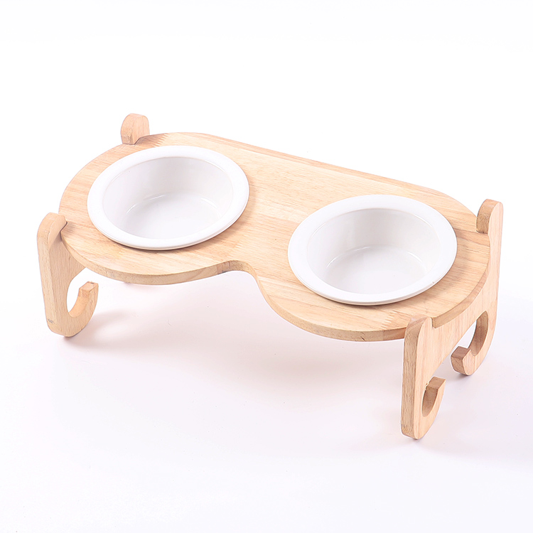 Type Rectangle Log Color Oak Attractive Durable Single Layer Dog Pet Slow Feeder Bowl Sell Well Bowls Cups Pails