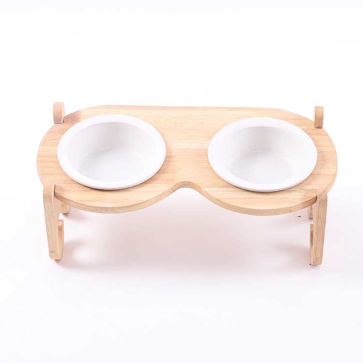 Type Rectangle Log Color Oak Attractive Durable Single Layer Dog Pet Slow Feeder Bowl Sell Well Bowls Cups Pails