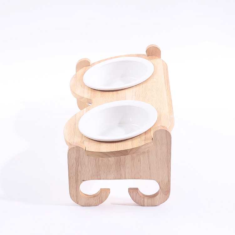 Type Rectangle Log Color Oak Attractive Durable Single Layer Dog Pet Slow Feeder Bowl Sell Well Bowls Cups Pails