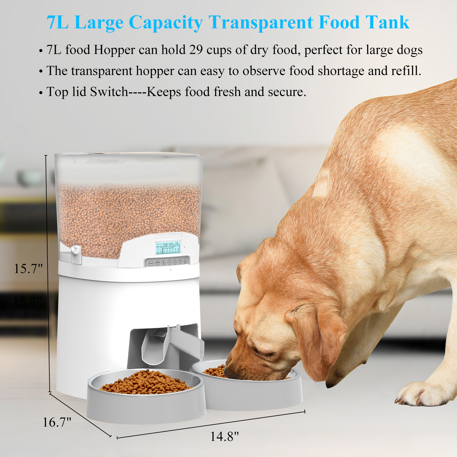 6meal Koi 55l Smart Automatic Water Electric Riser Pet Aquarium Dispens Cat Feeder Machine Food Dispenser Timer