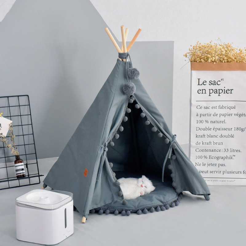 China Websites Five Sticks Pet Bed Dog Teepee Tent Pet Bed With Canopy Portable Dog Camp