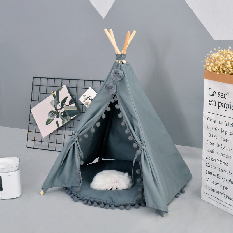 China Websites Five Sticks Pet Bed Dog Teepee Tent Pet Bed With Canopy Portable Dog Camp
