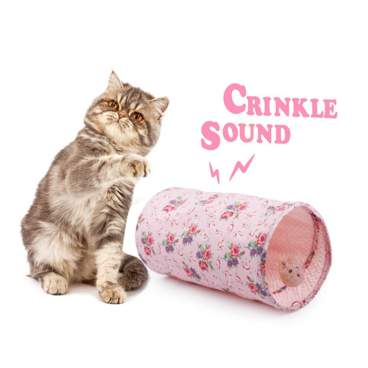 Collapsible Foldable Pet Toy Cat Tunnel Pet Bed Crinkle Pet Toys Play Cat Tunnel Tube