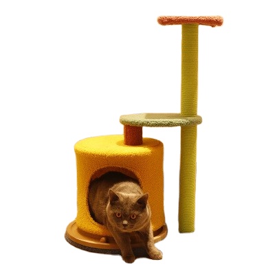 Large Wooden Scratch Climbing Tower Diy Cat Tree Tower Condo Play House Pet Scratch Post Kitten Furniture