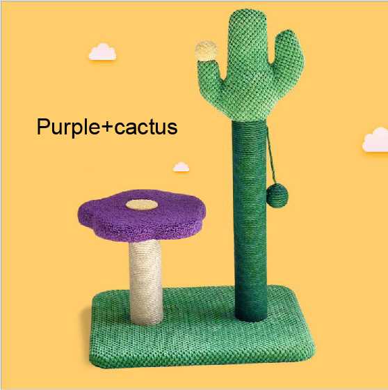 Nature Sisal Green Cactus Cat Tree Wood Furniture With Scratching Posts