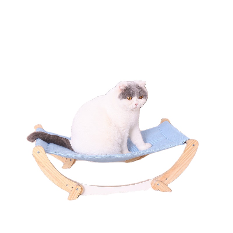 Pet Cat Bed Wooden Swing Bed Cat Hammock Home Pet Bed