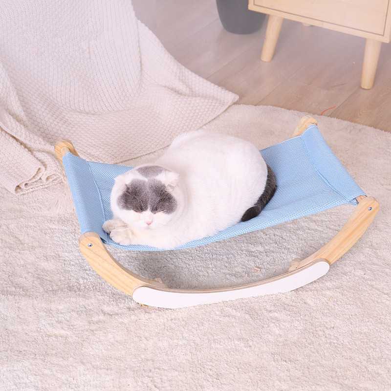 Pet Cat Bed Wooden Swing Bed Cat Hammock Home Pet Bed