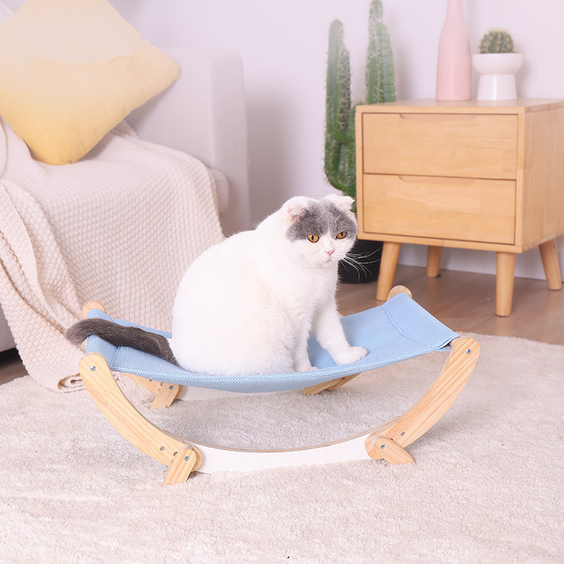 Pet Cat Bed Wooden Swing Bed Cat Hammock Home Pet Bed