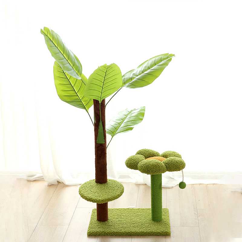 Sisal Tropical Rain Forest Banana Cat Scratcher Tree Cat Scratcher Tree House