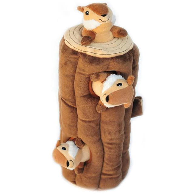 Squirrel Interactive Squeaky Pet Toy Hide Seek Plush Dog Toy