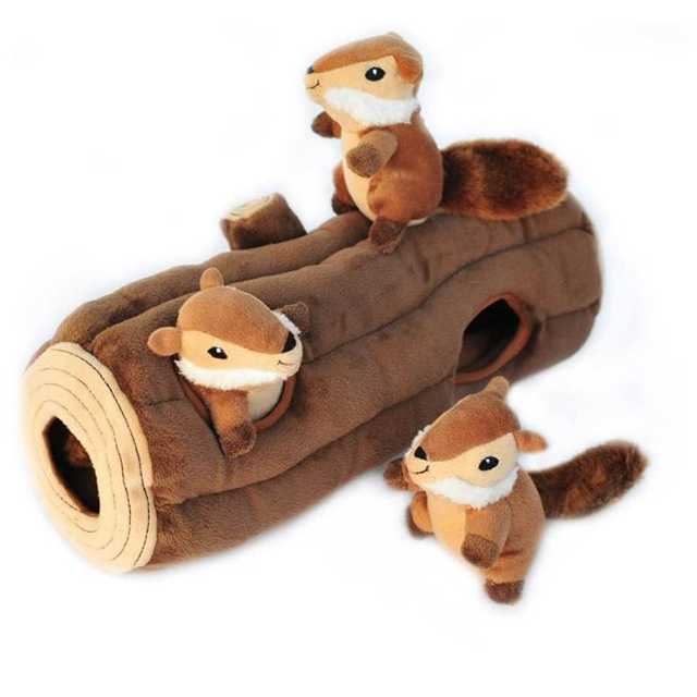 Squirrel Interactive Squeaky Pet Toy Hide Seek Plush Dog Toy