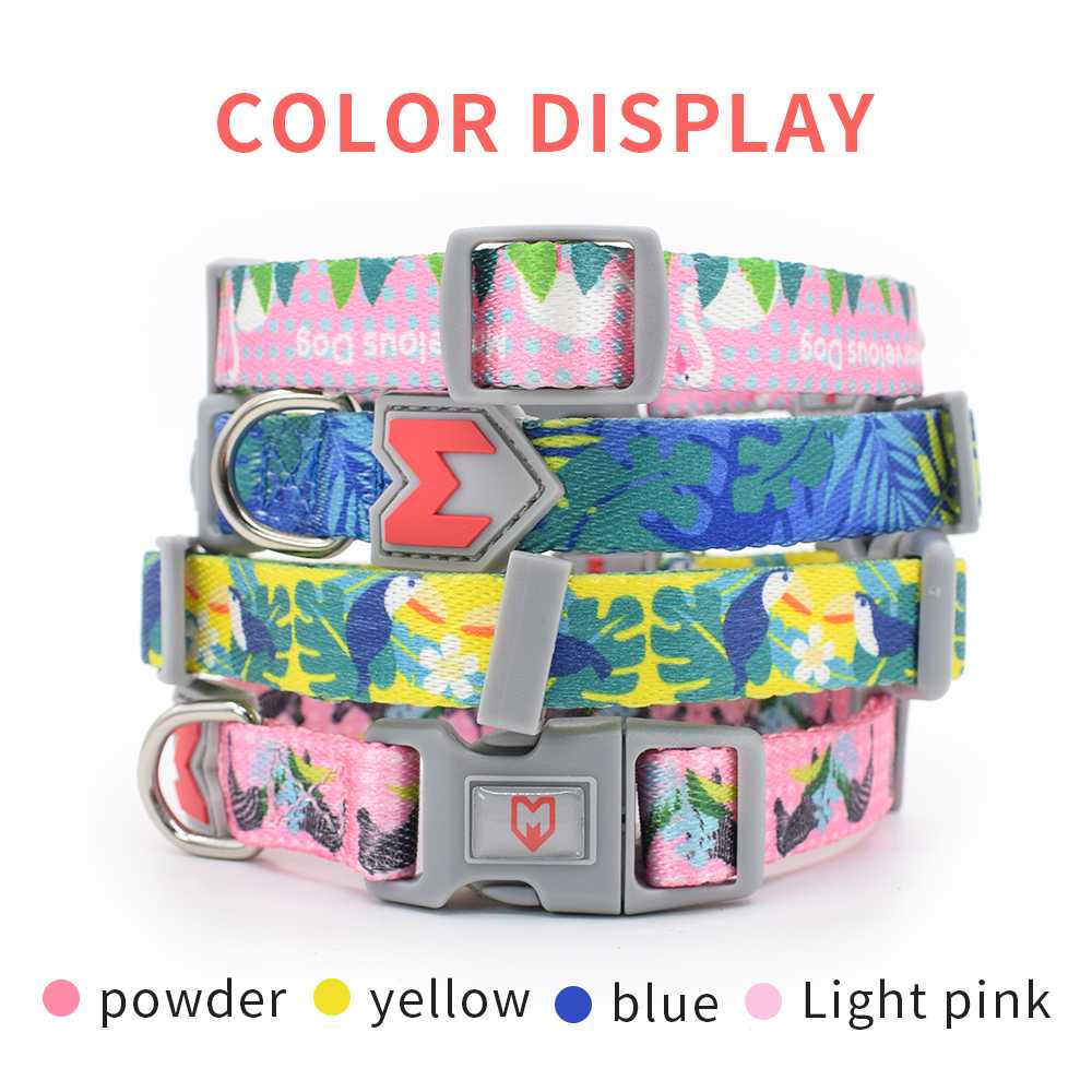 Soft Green Polyester Custom Logo Printing Dog Pet Collar Manufacturer