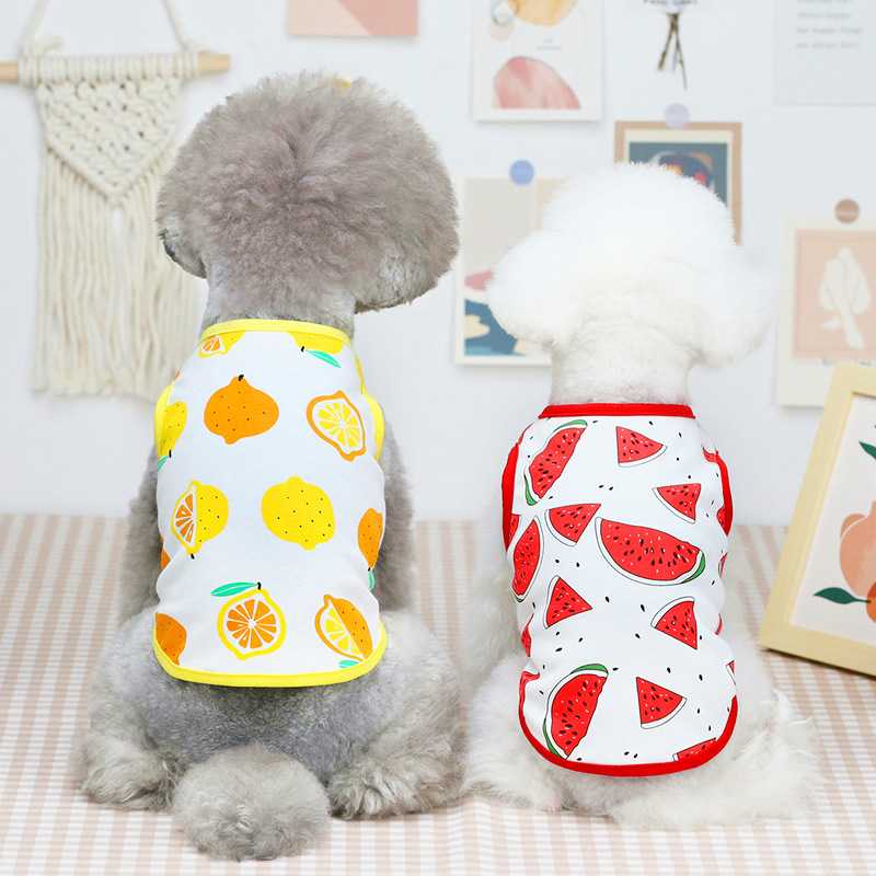 Summer Pet Clothes Dog Tshirt Fruit Printed Dog Vest Small Medium Dogs Accessories