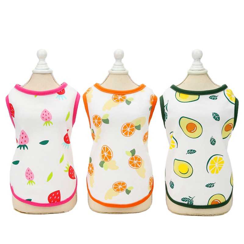 Summer Pet Clothes Dog Tshirt Fruit Printed Dog Vest Small Medium Dogs Accessories