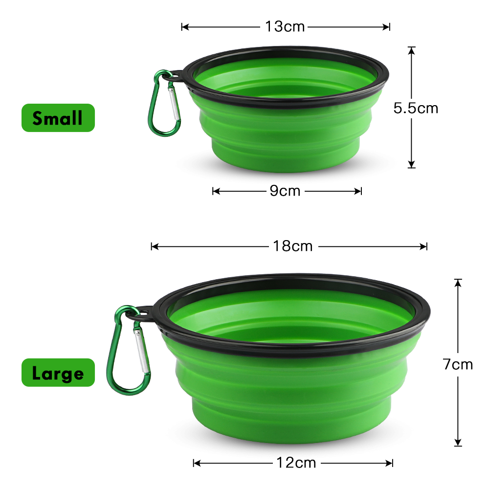 Travel Collapsible Cat Bowl Pet Bowl Dog Dish Bowl With Carabiner Clip