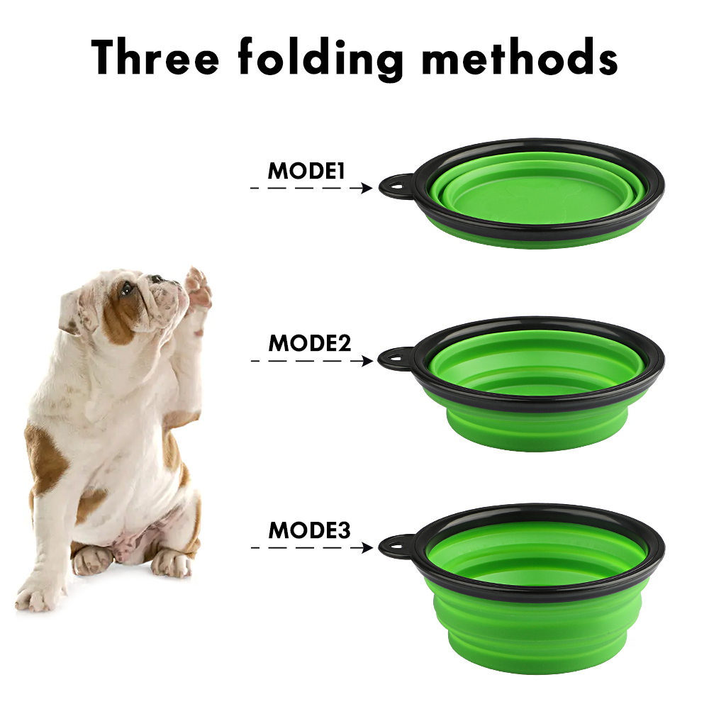 Travel Collapsible Cat Bowl Pet Bowl Dog Dish Bowl With Carabiner Clip