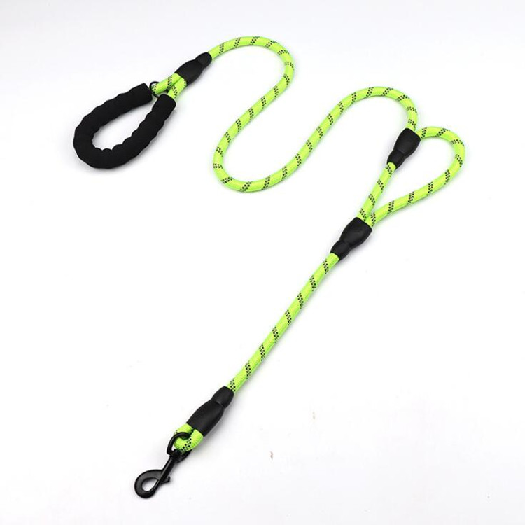 Reflective Nylon Braided Climbing Rope Double Handle Pet Leash Training Walking Dog Leash