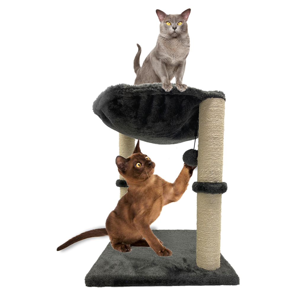 Tall Cat Scratching Post Platform Interactive Toys Cat Kittens Sisal Scratch Pole Cat Scratcher Bed